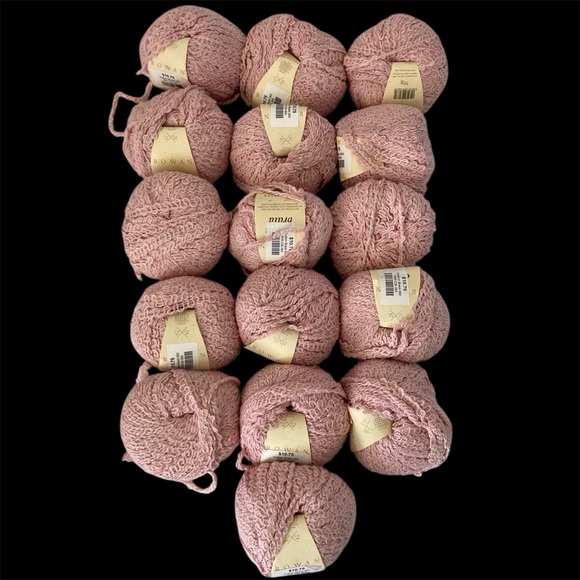 Rowan Cotton Braid Yarn~Lot of 16- 360 Lt Pink~Cotton Linen~Ribbon Yarn~Vintage - Picture 1 of 4